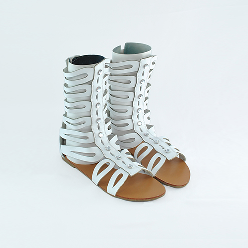 Sandale Gladiator Tara albe