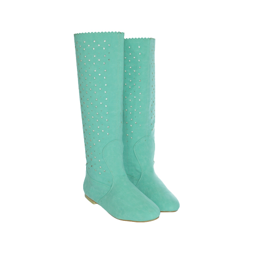 Cizme de vara perforate Delia verzi
