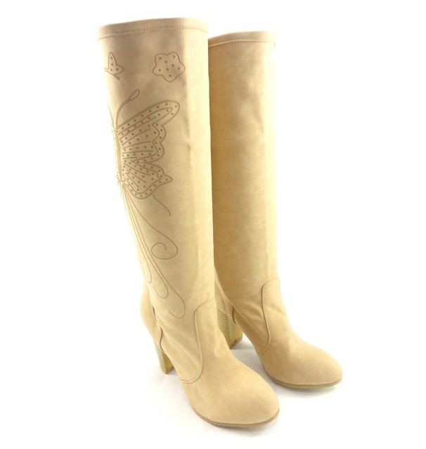 Cizme de vara cu toc Antonia bej